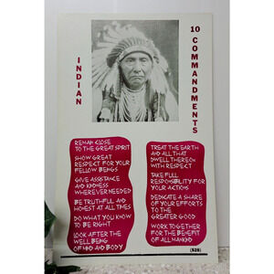 Vintage Poster - Indian Ten Commandments - Native American